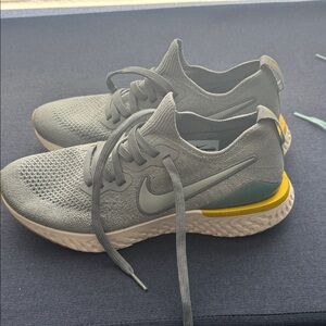 Nike Gray and Yellow Women's Sneakers